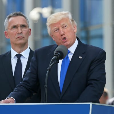 President Trump talar på Nato-toppmötet i Bryssel.