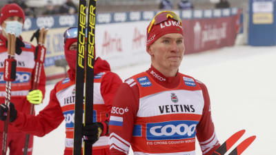 Aleksandr Bolsjunov efter målgången i Lahtis.