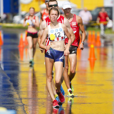 Taika Nummi i farten under Kalevaspelen 2014.