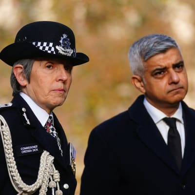 Londonpolischef Cressida Dick och borgmästare Sadiq Khan
