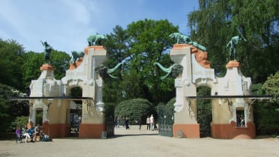 Ingången till Hagenbeck zoo utanför Hamburg.