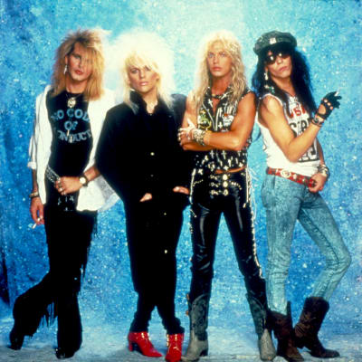 Bandet Poison på 80-talet poserar.