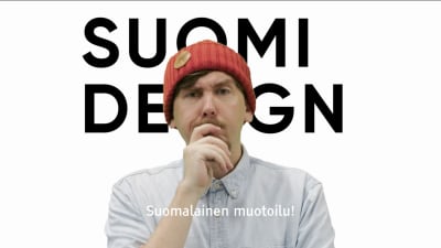 Kuvassa näkyy toimittaja Tuukka Pasasen Viikon Tuukka -hahmo pohtivan näköisenä, taustallaan pelkkää valkoista, jossa lukee "Suomi Design".