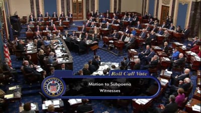 Senaten  röstar om vittnen 31.1.2020