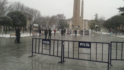 Sultanahmetmoskén i Istanbul där 11 turister dödades i ett bombdåd i januari 2016.
