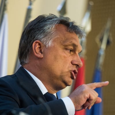 Ungerns premiärminister Viktor Orban vid en presskonferens den 4 september.