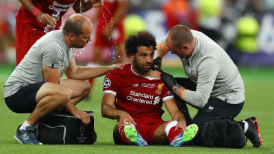 Mohamed Salah skadades i Champions League-finalen.