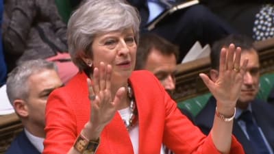 Theresa May försvarade utträdesavtalet med EU i det brittiska underhuset. 