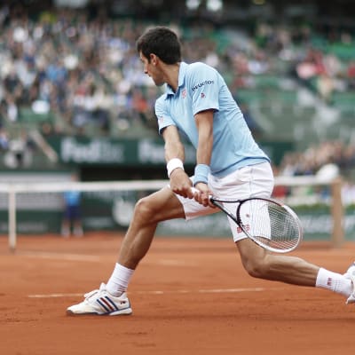 Novak Djokovic spelar på Rolland Garros 2014