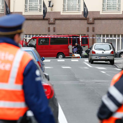 Polisbevakning efter terrorvarning i Bryssel.