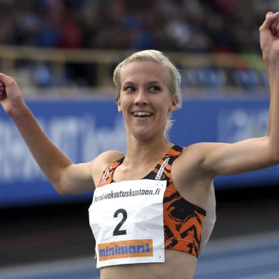 Camilla Richardsson jublar över FM-guld 2017.