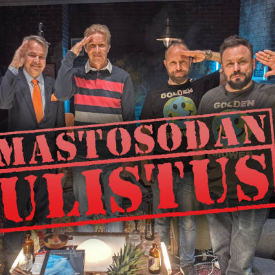 Kuvassa Docventuresin ilmastonmuutos-teeman vieraat ja teksti Ilmastosodan julistus