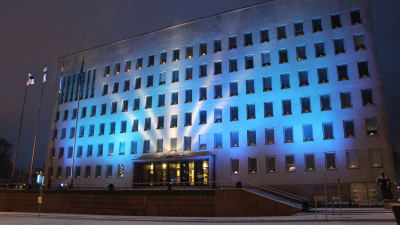 Kotka stadshus på självständighetsdagen 2017.