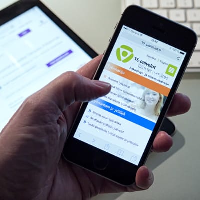 Te-tjänsternas applikation i en mobil.