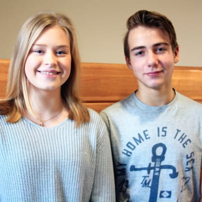 Amanda Lindberg och Viktor Seppälä från Grundskolan Norsen.