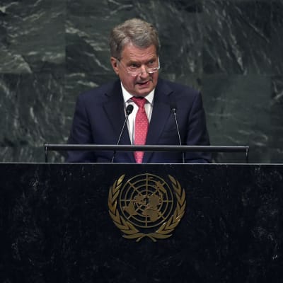 Sauli Niinistö håller tal i samband med generaldebatten vid Förenta nationernas 73:e generalförsamling  