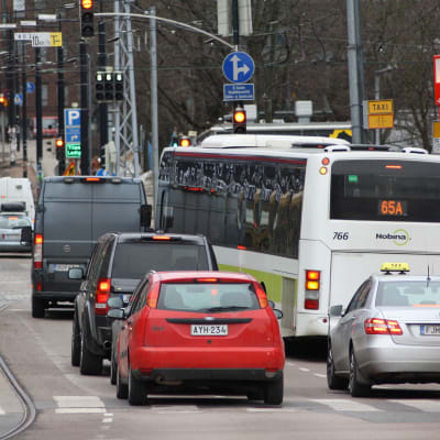 Rusningstrafik i Helsingfors.
