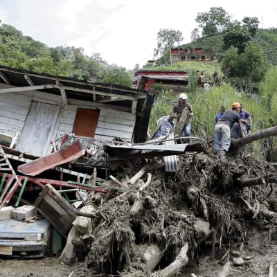 Jordskred i Kolombia.