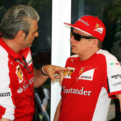 Maurizio Arrivabene och Kimi Räikkönen.