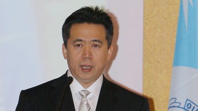 Meng Hongwei år 2008 då han var Interpols chef i Kina och biträdande minister för allmän säkerhet