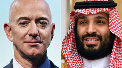 Jeff Bezos och Muhammad bin Salman.
