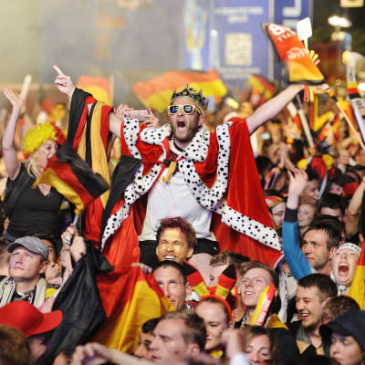 Tyska fans jublar efter VM-finalen 2014.