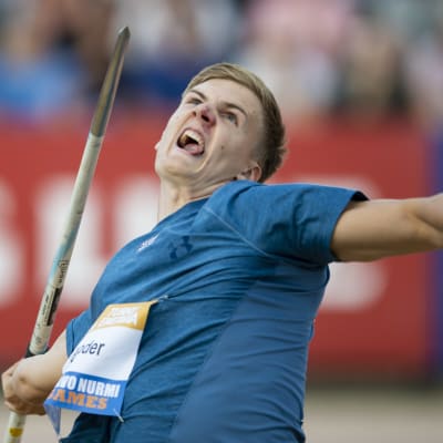 Oliver Helander kastar i Paavo Nurmi Games 2019.