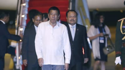 Rodrigo Duterte anländer till Asean-toppmötet