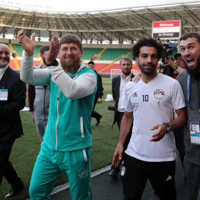 Ramzan Kadyrov och Mohamed Salah.