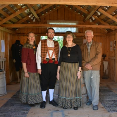 Porträtt av Ulrika Vestergård-Denward, Daniel Beijar, Maj-Len Vestergård och Kaj-Erik Pått.