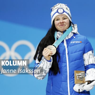 Krista Pärmäkoski med OS-bronset.
