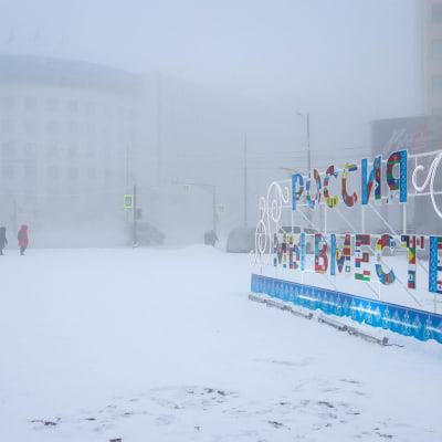 Stadsbild från ryska staden Jakutsk.