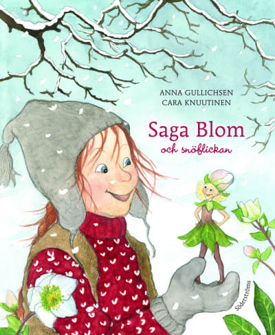Pärmbild till Anna Gullichsens och Cara Knuutinens bok "Saga Blom och snöflickan".