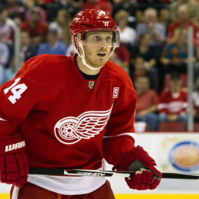Svensken Gustav Nyquist spelar ishockey för Detroit i NHL.