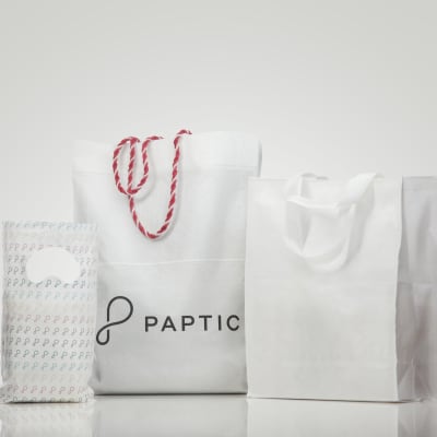 Företaget Paptics träfiberpåsar.