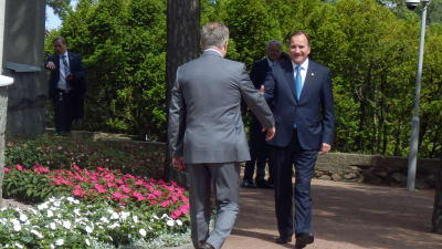 President Niinistö tar emot Sveriges statsminister Stefan Löfven på Gullranda