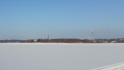Ett vintrigt landskap.