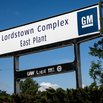 En skylt för bilfabriken Lordstown Complex.