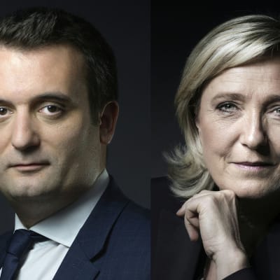  Florian Philippot och Marine Le Pen 