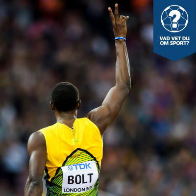 Usain Bolt visar upp två fingrar.