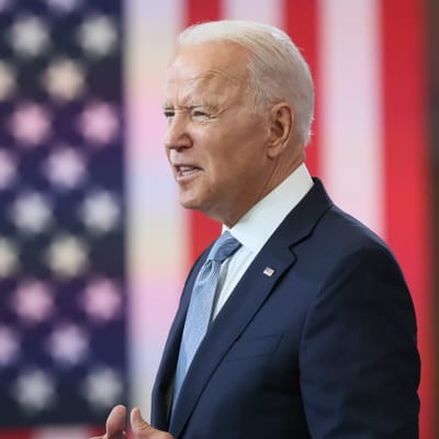 USA:s president Joe Biden talar om rösträtten under ett besök i Philadelphia den 13 juli 2021.