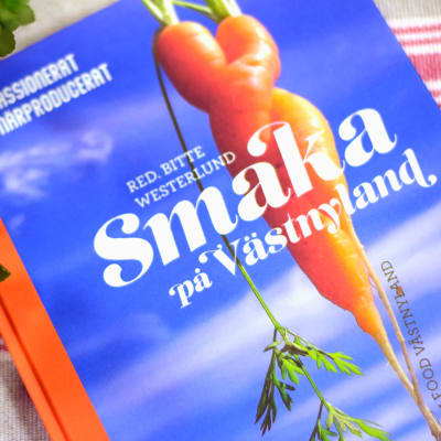 Bild på bok där det står Smaka på Vätnyland.