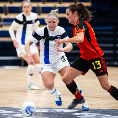 Sandra Lind i farten mot Belgien.