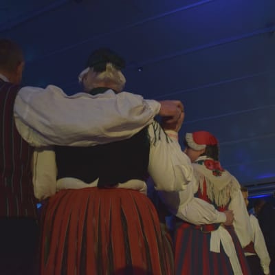 Folkdansare från Västnyland dansade shottis och polka.