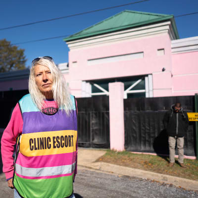 Volontären och abortförespråkaren Derenda Hancock i Jackson, Mississippi, USA.