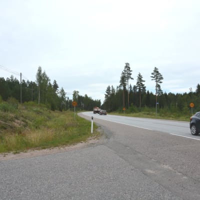Trafi längs riksväg 25 i Mjölbolsta.
