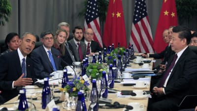 USA:s president Barack Obama och Kinas president Xi Jinping under kärnsäkerhetsmöte i mars-april 2016.