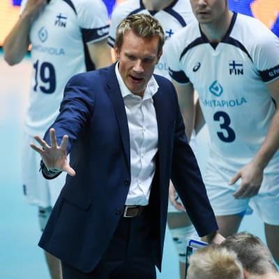 Tuomas Sammelvuo, volleybollandslagets tränare, hösten 2016.