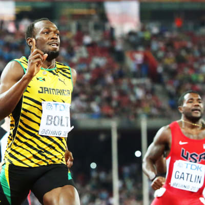 Usain Bolt och Justin Gatlin, 200m, VM i Peking 2015.