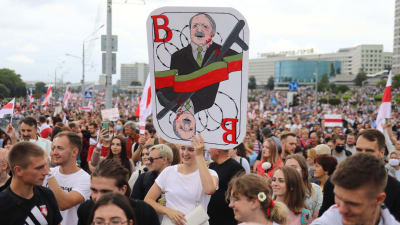 Demonstration i Minsk mot  Aleksandr Lukasjenko 